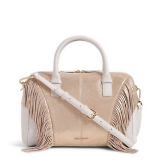 Vera Bradley Handbags - Vera Bradley Fringed Marlo Satchel White NWT